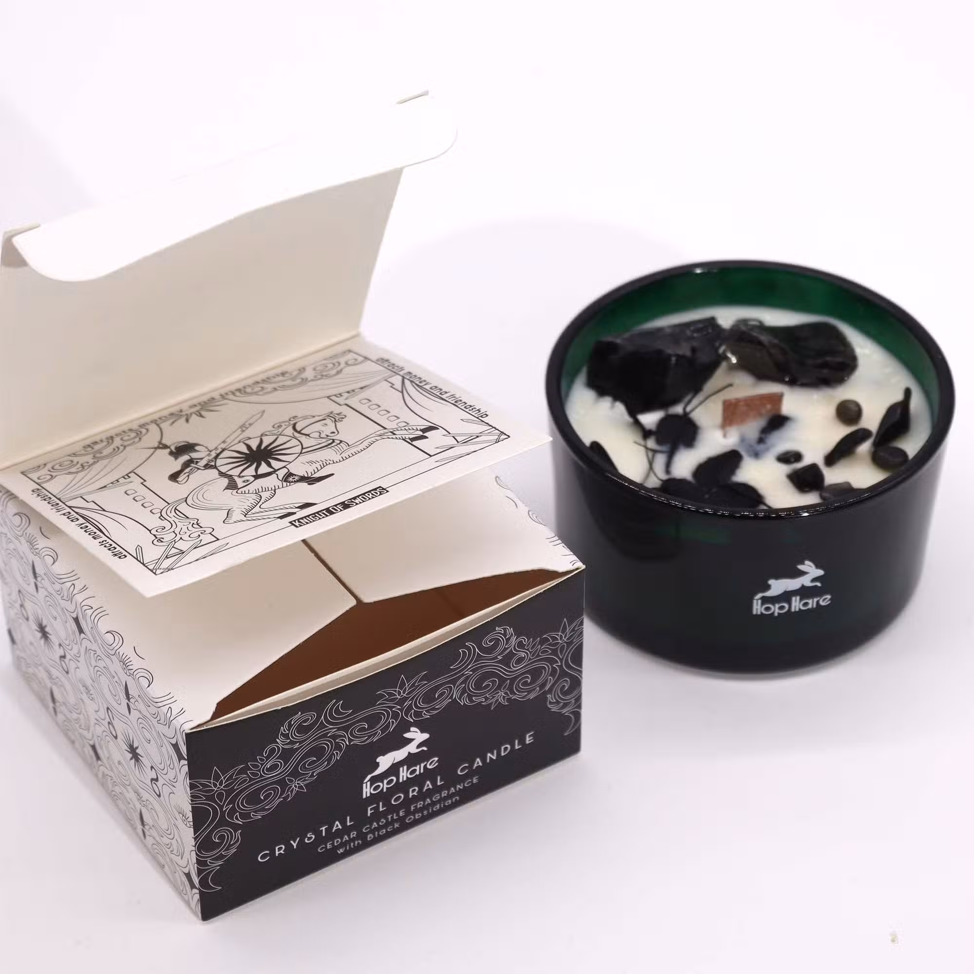 Vela Mágica Floral de Cristal Hop Hare - O Cavaleiro de Espadas